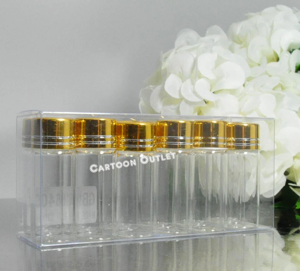 12 PC MINI GLASS BOTTLES GOLD BEACH WEDDING FAVORS RECUERDOS GIFTS DIY VIDRIO - Image 2 of 4