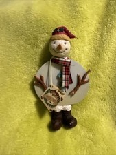 A Unique Collectible Metallic/Resin Snowman NWT By Russ And Berrie Company