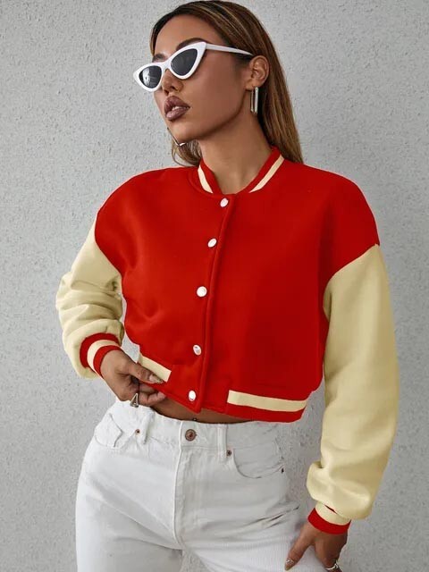 US women Cropped style College Style Varsity Jacket for Women by Her Universe