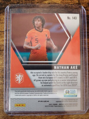 ナタン・アケ 2021 Panini Mosaic UEFA Euro Nathan Ake Peacock Prizm SSP #143