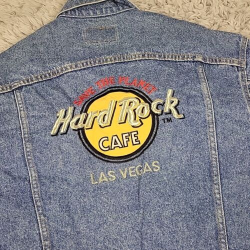 90s Vintage HARD ROCK CAFE LAS VEGAS Levi's 70507-4890 USA Denim Jacket Medium - 第 1/8 張圖片