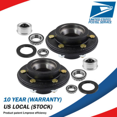 2pcs Trailer Hubs Convert Mobile Home with Bearings 6000# 6 Lug 6x5.5 Idler Axle