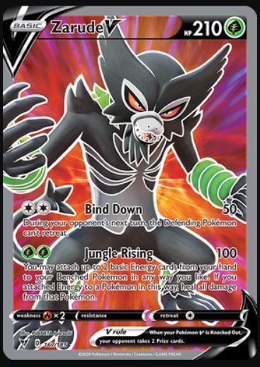 Pokemon Zarude V 167/185 Full Art Ultra Rare Vivid Voltage Nm-Mint