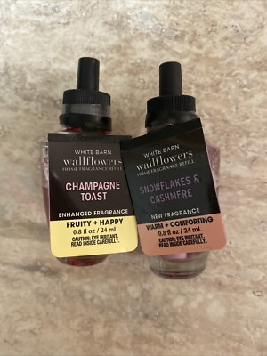 2xWhite Barn By Bath&Body Works Wallflower Refill Duft Champagne Toast&cashmere