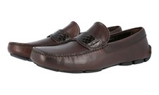 PRADA Leather CROC Driving Loafer Shoes - 2DD141 - Brown - NEW - US 7 EU 40