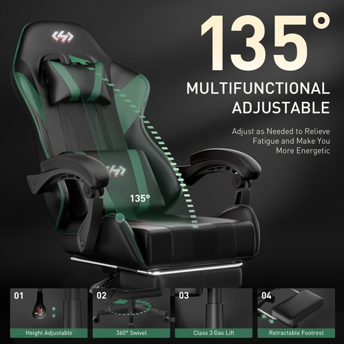 Gaming Chair with footrest, Video Game Chair, Ergonomic Computer Chair - Picture 45 of 54