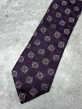 John W. Nordstrom Tie Mens Purple 100 Silk Geometric Medallion Jacquard Necktie