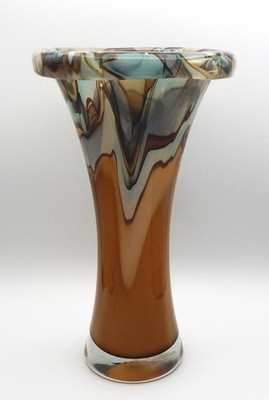Vintage Waterford Evolution Art Glass Vase, Serengeti Poland Mushroom Rim 14''