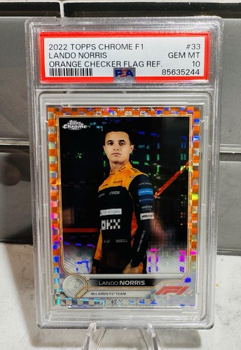 Lando Norris [Orange Checker Flag] #33 2022 Topps Chrome Formula 1 card