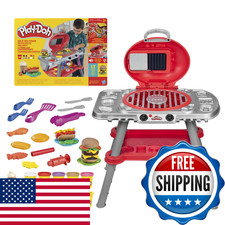 Play-Doh Sizzlin Grill Playset Lights Sounds 17 Accessories Bbq Toys For Boys