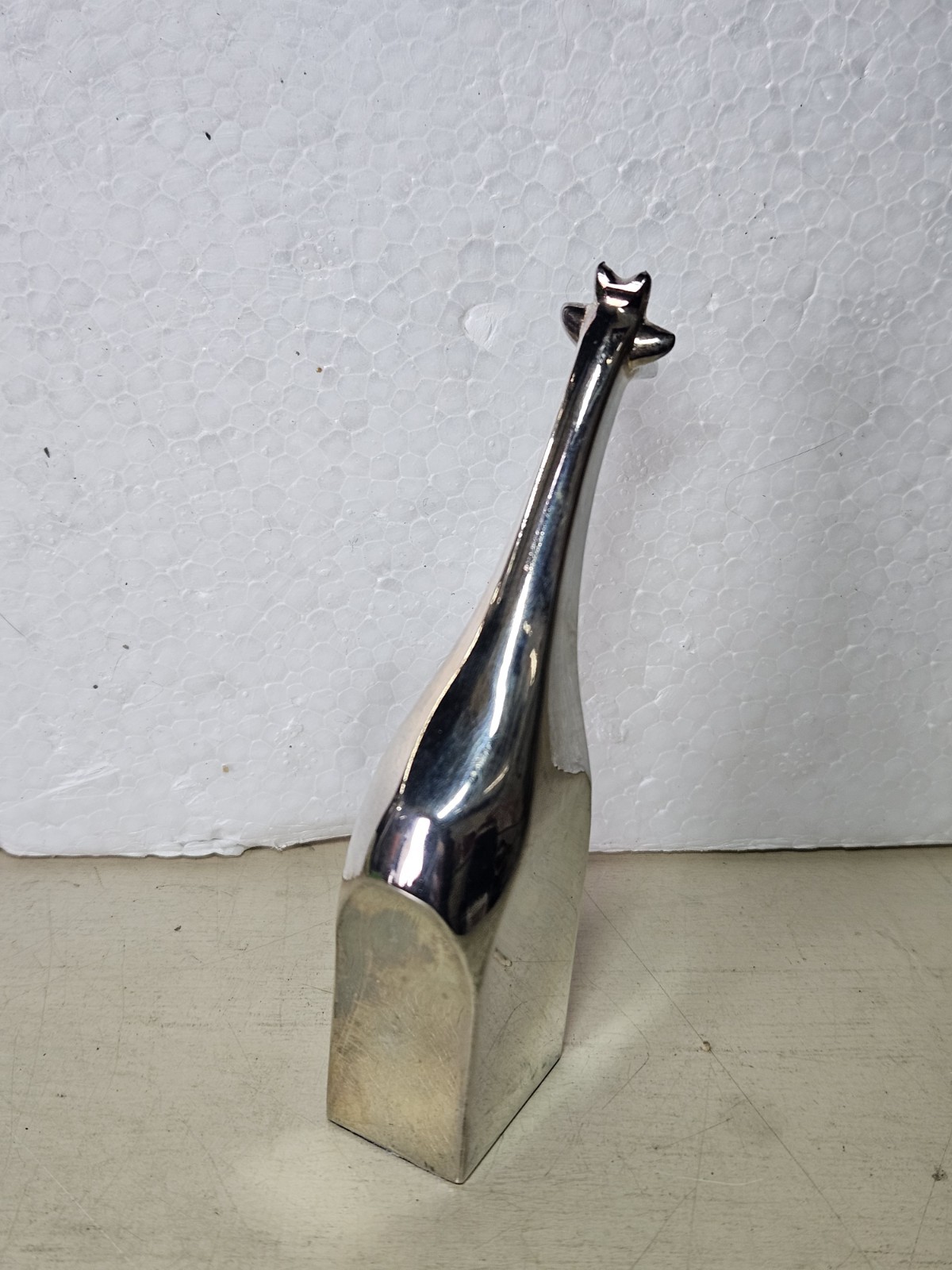 Vintage Dansk Designs Miniature Giraffe Figure Silver Paperweight Figurine 4"H