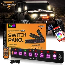 AUXBEAM 8-Gang RGB Switch Panel APP & Remote Control for 2021-25 Jeep Gladiator