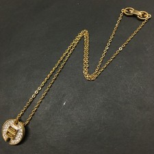 EGA GIVENCHY 4G Logo Rhinestone Gold Tone Pendant Necklace/9BL1175