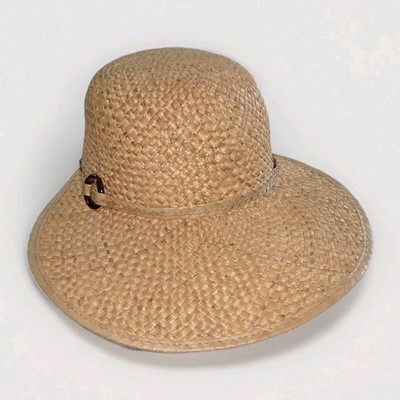 New Crazy Horse Face Saver Natural Tan Straw Sun Hat Visor   With Tags