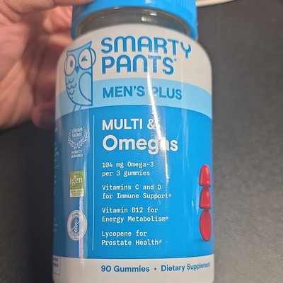 SmartyPants Men s Multivitamin + Omega-3 Non-GMO Gummies 90 Count