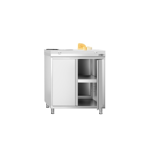 Ggm Gastro Edelstahl Arbeitsschrank Premium - 800X600Mm - Mit FlüGeltüR Inkl.-image