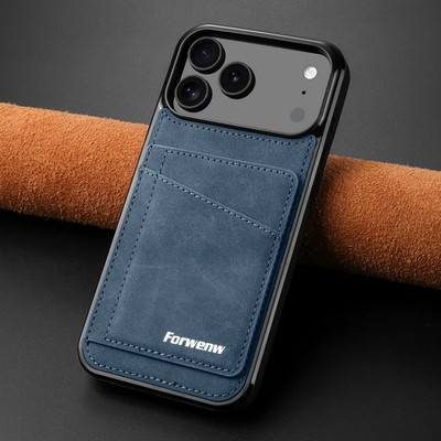 Hülle mit Kartenfach Für iPhone 17 16 Pro Max 16E 15 14 13 12 Leder Tasche Case