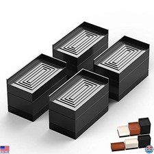 Adjustable Furniture Risers, Heavy Duty 1.5-4" Lift, Supports 1300 Lbs, Black