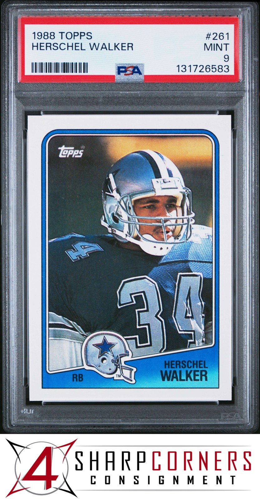 1988 TOPPS #261 HERSCHEL WALKER COWBOYS PSA 9