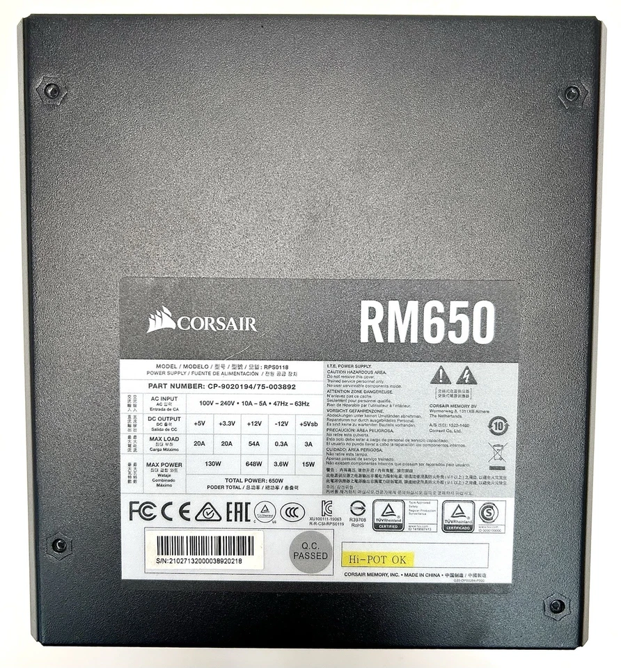 CORSAIR RM650, RM750+ 80+ GOLD BLACK Power Supply Black - Image 3 of 4