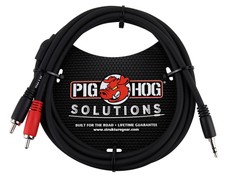 Pig Hog PB-S3R03 3.5 mm to Dual RCA Male Stereo Breakout Cable, 3 Feet