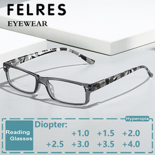 Men Women Square Anti Blue Light Reading Glasses Clear Lens Presbyopic Readers