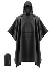 Hooded Rain Poncho Packable Unisex Raincoat Jacket with Pocket Waterproof Lig...