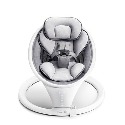 Munchkin Babyschaukel bequeme Babyschaukel mit sanften Bewegungen tragbar grau