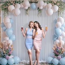 10x7 ft Silver Grey Backdrop Curtain 2 Panels Wrinkle-Free Drapes for Wedding