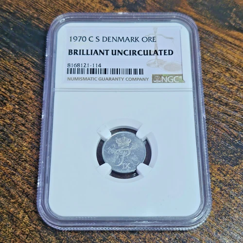 1970 C S Denmark 1 Ore Brilliant Uncirculated NGC