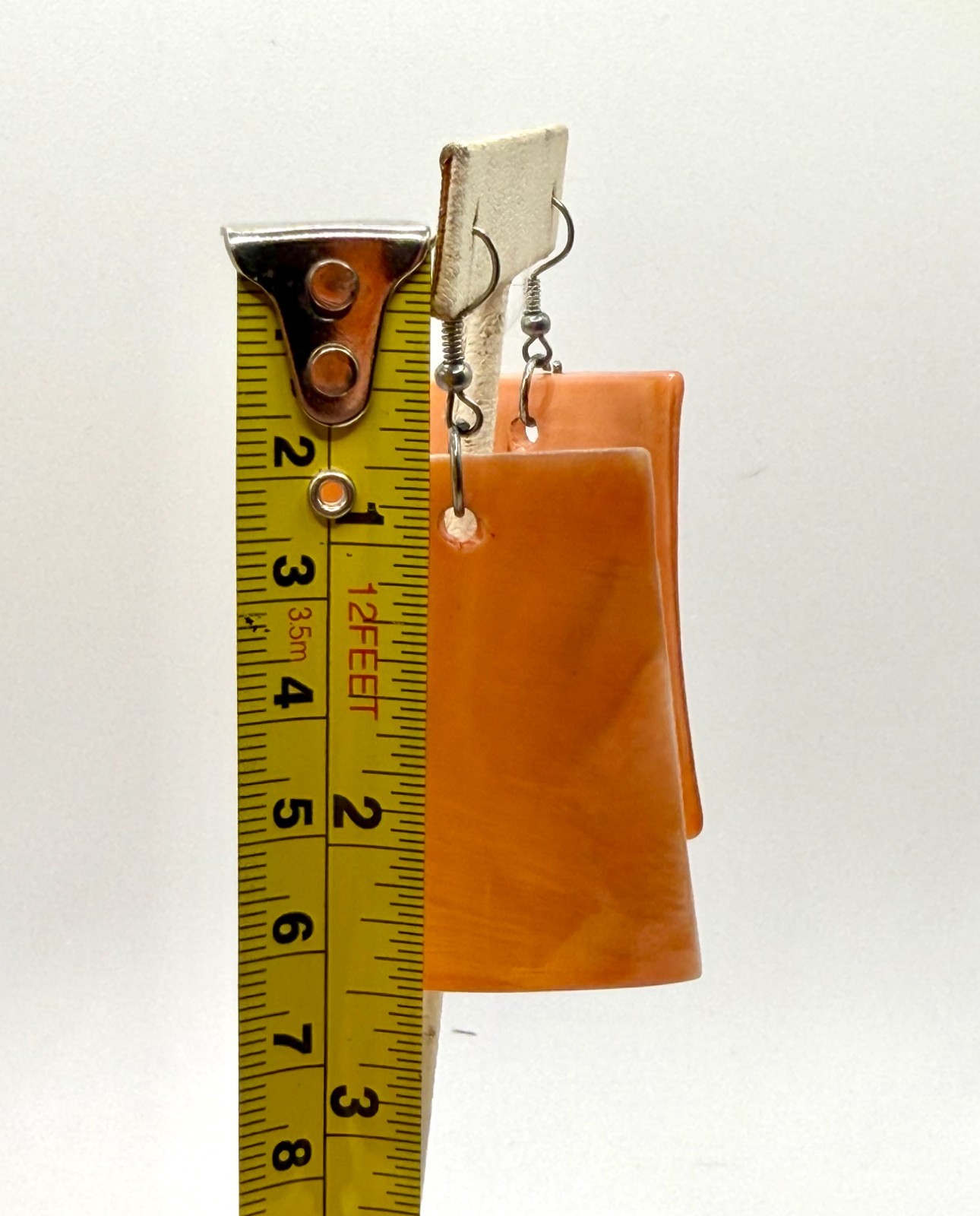Butterscotch Amber Rectangular Slab Dangle Earrin… - image 5