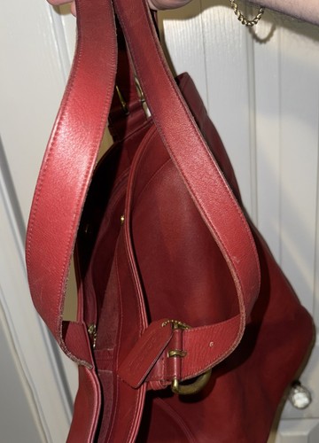 Coach Soho Duffle XL Tasche Schultertasche rot handschuhgegerbtes Leder Vintage # 4082 - Bild 8 von 11