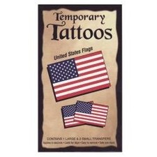 United States Flag Temporary Tattoos 1 Large 2 Small NIP