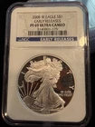 2008 W American Silver Eagle dollar NGC MS69 early release ULTRA CAMEO