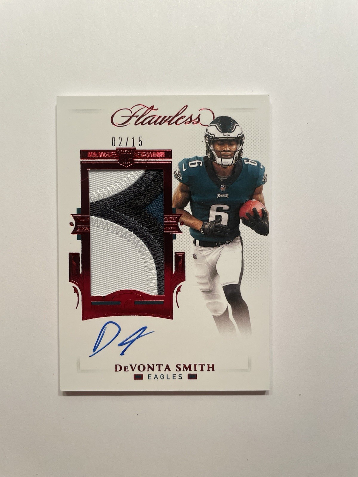 2021 Panini Flawless Rookie Autographs Ruby - DeVonta Smith - AUTO PATCH RC /15