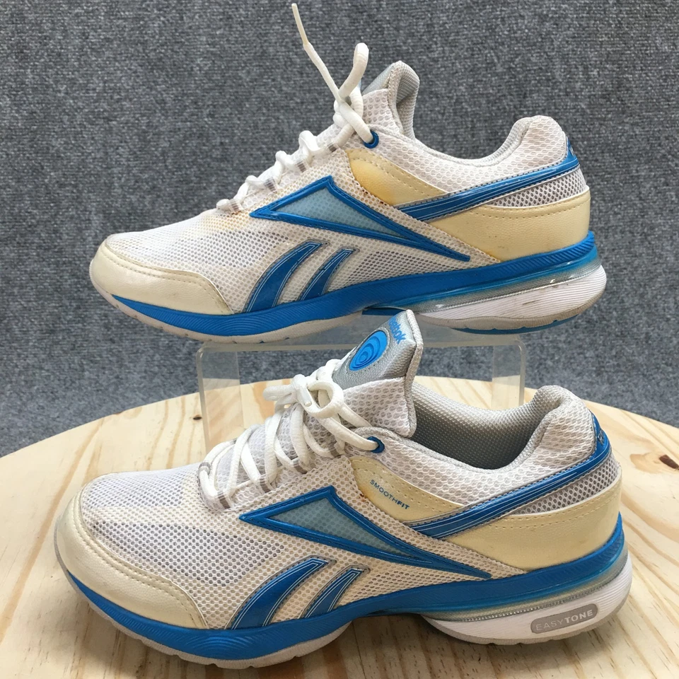 Reebok Shoes Womens 9 Easytone Walking Sneakers White Blue Mesh Lace Up V57032 - Image 3 of 4