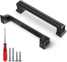 Black Cabinet Handles 5 Inch Hole to Hole - Bar Cabinet Pulls 5 Inch - 4 Pack -