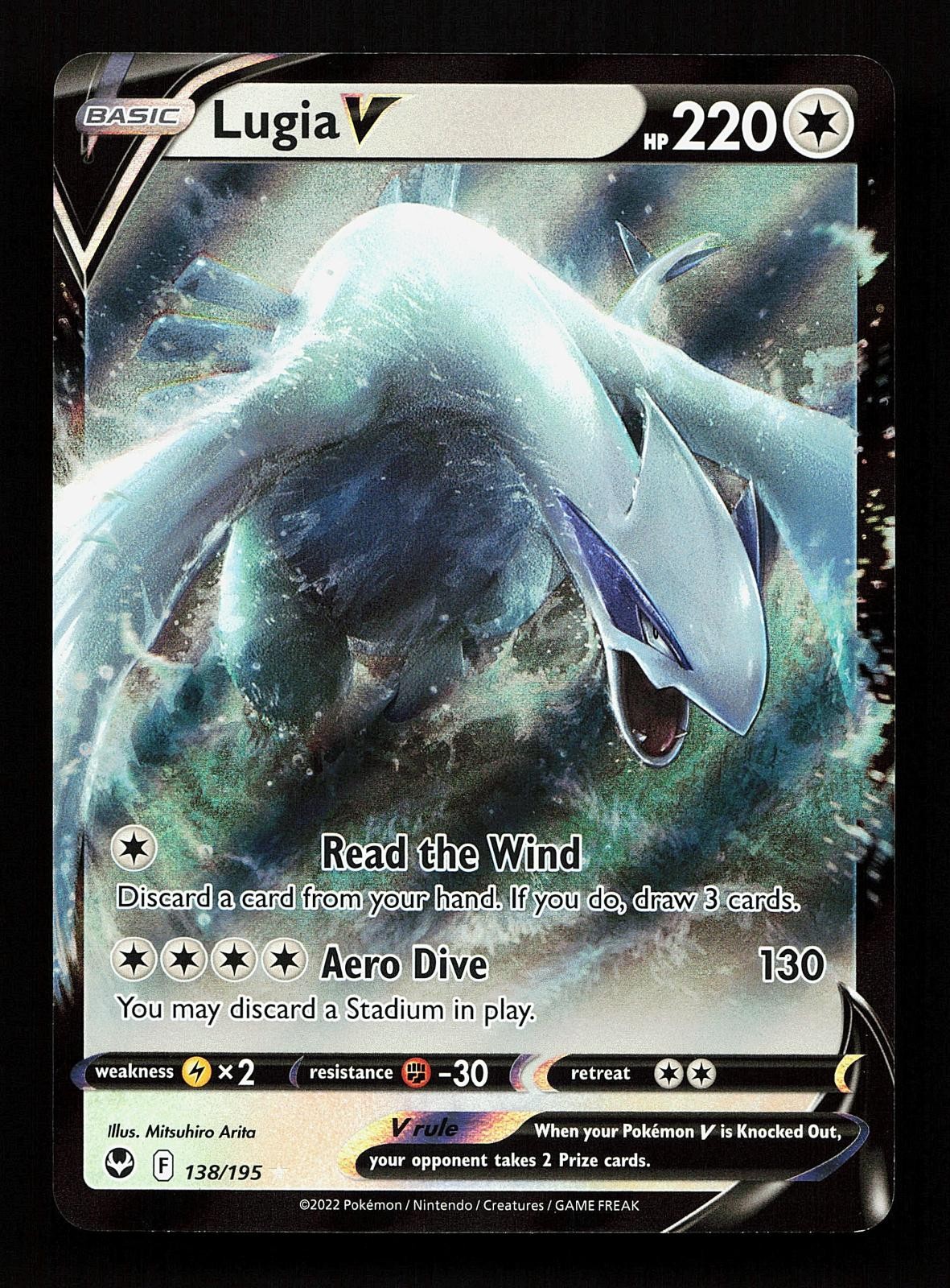 Lugia V 138/195 V Rare Silver Tempest Pokemon Card