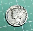 1936 Silver Mercury Dime, Good Circulated Condition, No Mint Mark