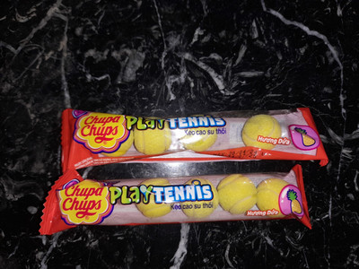 Chupa Chups Sport Tennis Balls Pineapple Bubble Gum - 2 Pack 