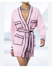 Chanel 21S Cardigan Dress Pink