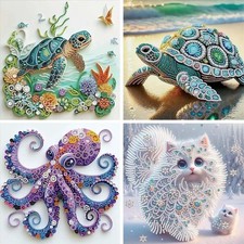 4Pack Diamond Painting Kits For Adults,Sea Turtle Special Shape Diamond Art K...