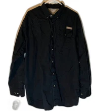 Columbia Men's Performance Hunting Gear Gorpcore Blue Button Dn Lng Slve Shirt L