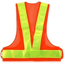 High Visibility LED Light Safety Vest Reflective Vest Waistcoat Traffic Out JPBL