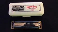 Custom Hohner Marine Band Harmonica Key of G with Case