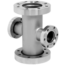 MDC Conflat Flange (CF) 4-Way Cross, Adaptive Reducer