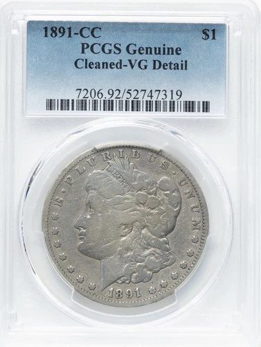 1891 CC Morgan Silver Dollar $1 - PCGS VG Detail