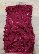 Homecoming Dress HotPink Sequin Strapless Bodycon Windsor Mini Dress Size S NWT