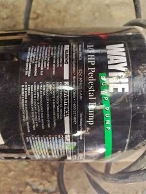 Wayne sump pump 1/3 hp motor