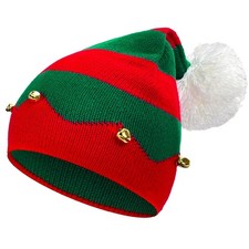 Christmas Elf Knit Hat for Toddler, Beanie Knitted Xmas Hats with Jingle Bell...
